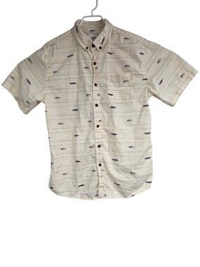 Katin Men's XL Shirt Beach Surf Short Sleeve Button Up Abstract Bird in Flight